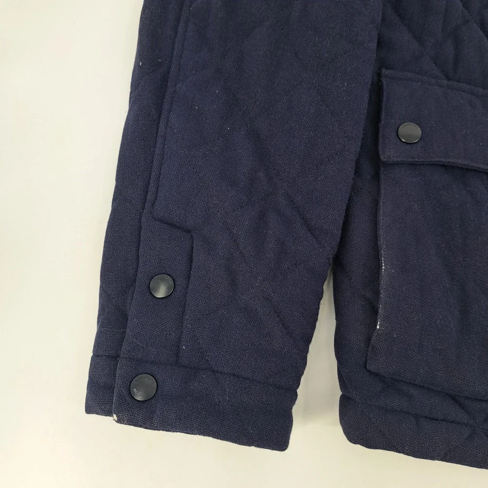 Bonobos Jacket Mens Large Blue Diamond Quilted Full Zip Wool Blend Barn Coat